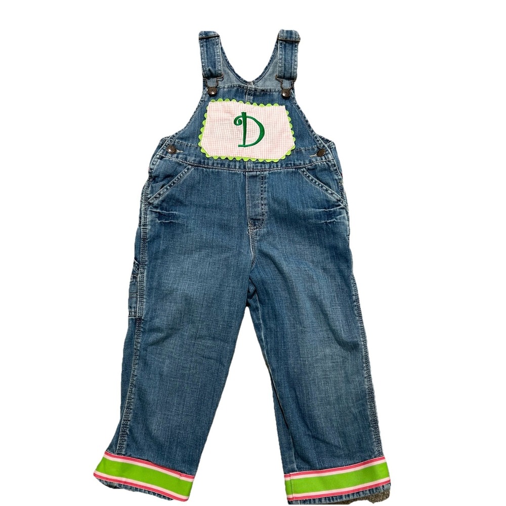 Oshkosh Bgosh Embellished Overalls 4T Girl Monogram D